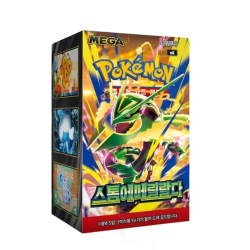 Pokemon Storm Emeralda M6 Booster Display Koreanisch | 30 Booster mit je 5 Karten, koreanische M6-Ausgabe mit Mega-Rayquaza-ex, insgesamt 150 Pokemon Karten