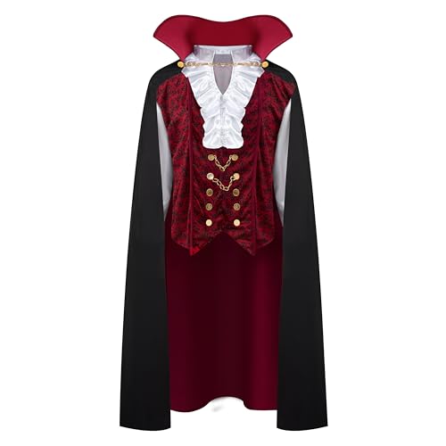 Spooktacular Creations - Vampir Kostüm Erwachsene, halloween kostüm vampir, Renaissance Mittelalterliche Vampir Deluxe Halloween Kostüm für Herren Rollenspiel Sins Cosplay (XX-Large, Red)