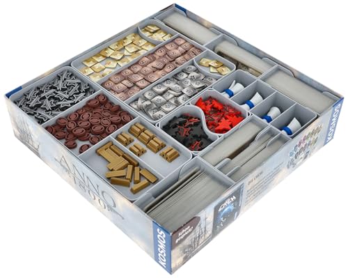 Feldherr Organizer kompatibel mit Anno 1800 + Die Erweiterung - Insert inklusive 3D Token Upgrade Set - Leichteres Sortieren - Schnellerer Spielaufbau - Besseres Spielerlebnis