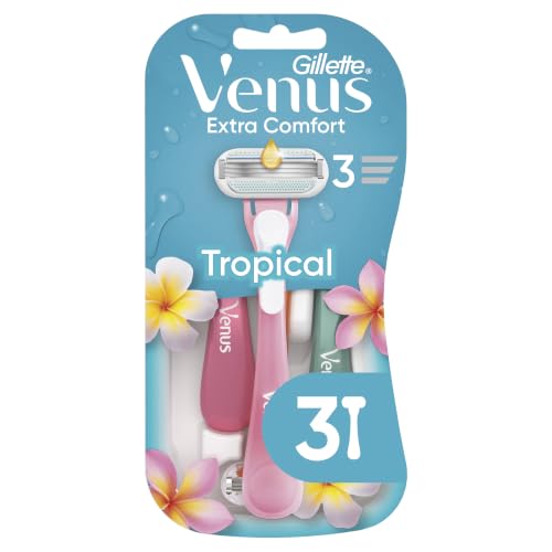 Gillette Venus Tropical Einwegrasierer Damen, 3 Stück, Rosa, Orange, Grün