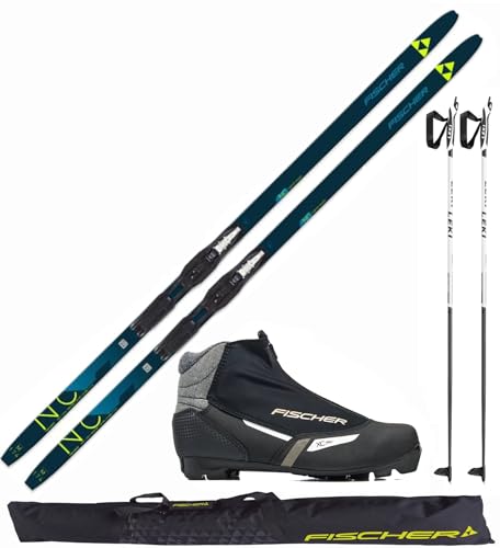 Fischer Langlaufski-Set Comfort Cruiser + Bindung + Schuhe Womens + Stöcke + Skisack (M ( 174cm Länge - für 55 - 79kg Körpergewicht)) 2025/26