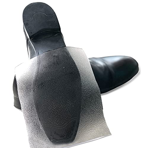HILLHOUSE Kristallklare, selbstklebende Pads Sohlenschutz, Schuhunterseite, rutschfest, abnehmbare Schuhsohle, Schutz für Louboutin, Jimmy Choo, Herrenschuhe, rutschfeste Textur, groß, 4 Stück, Large