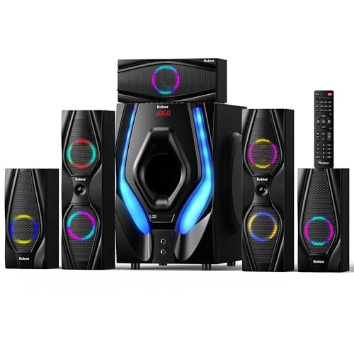 Bobtot Heimkino-System mit Surround-Sound-Lautsprechern, 1200 Watt