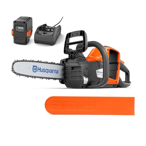 Husqvarna 225i Akku-Kettensäge - Leicht, kabellos, leise, 14″ Schiene, 20 m/s Kettengeschwindigkeit, ideal für Baumschnitt und Gartenpflege (inkl. Akku & Ladegerät)