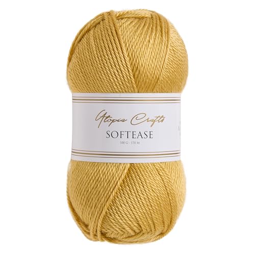 Utopia Crafts Softease Knitting and Crochet Yarn 100g (Golden Harvest)