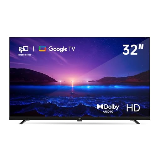 FPD Smart-TV, 81,3 cm (32 Zoll), kompatibel mit Google TV HD 720P mit integriertem Google Play und Google Cast, HDR 10, Dolby Audio, Sprachsteuerung, D-Übertragung, Schwarz