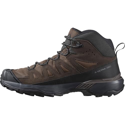 Salomon X Ultra 360 Leather Mid Gore-Tex wasserdichte Herren Wanderschuhe, Outdoor-bereit, Grip, Schutz bei jedem Wetter, Dark Earth, 45 1/3