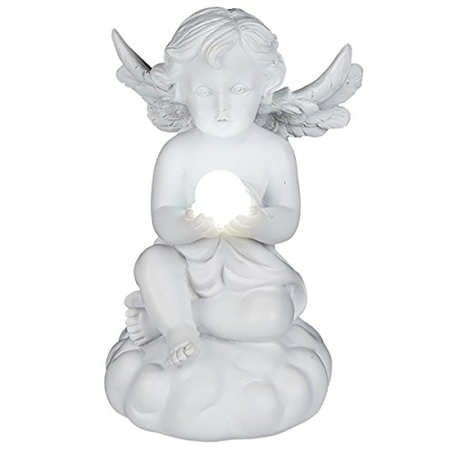 Out of The Blue Engel sitzend mit LED - Kugel Circa 7x11,5cm