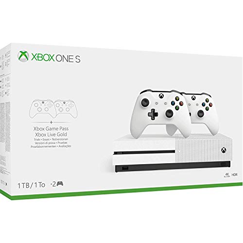 Microsoft Xbox One S 1TB Konsole - Bundle inkl. 2 x Controller + 3 Monate Gamepass + 14 Tage Xbox Live Gold