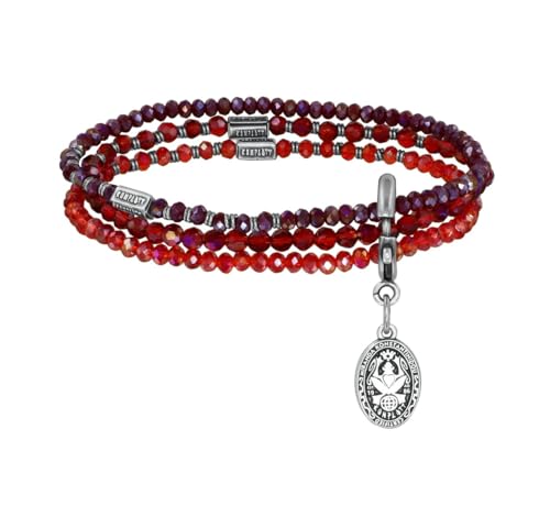 Konplott: Armband Petit Glamour d´Afrique, dreifache schlichte klassische Kristallarmband mit großem Karabinerverschluss, für Damen/Frauen (rot)