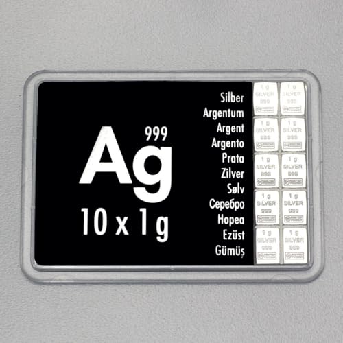 Silbertafel Silberbarren CombiBar Valcambi 10 x 1 Gramm 999 AG Silber