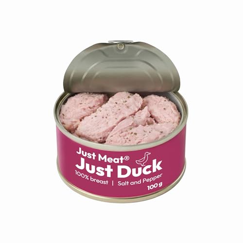 Just Meat Fleischkonserve | 98% Reines Fleisch aus ethischen Betrieben, Große Saftige Stücke, Nur Mit Salz & Pfeffer Gewürzt, Ohne Konservierungsstoffe (Entenbrust)