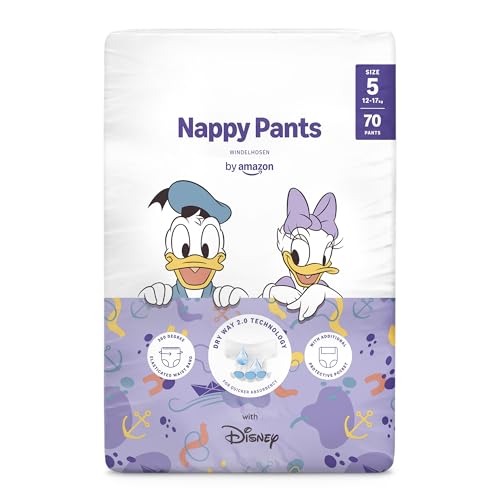 by Amazon Disney-Windelhosen, Größe 5 (12–17 kg), 70 Stück, weiß (früher von der Marke Mama Bear, dasselbe Produkt)