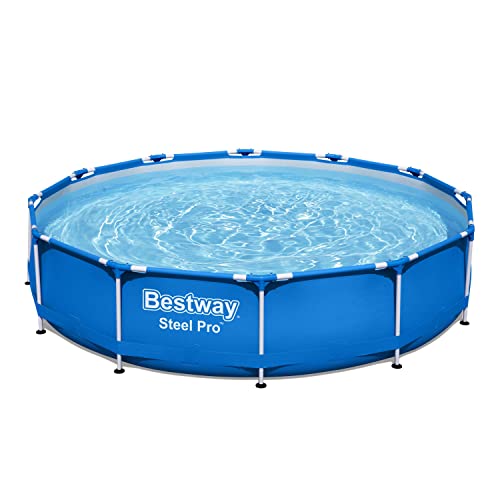 Bestway Steel Pro Frame Pool Set, rund, ohne Pumpe, 366 x 76 cm, 56706, Blau, Ø 366 x 76 cm