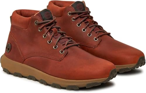 Timberland, Winsor Park Mid Lace Sneaker, hohe Schuhe, modisch, aus Leder, Braun Orange, 44 EU
