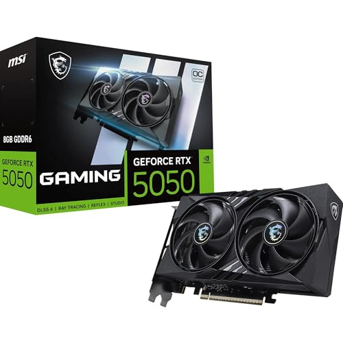 MSI GeForce RTX 5050 8G Gaming OC - 8GB GDDR6 (20Gbps/128-bit), PCIe 5, Boost: 2602 Hz, HDMI 2.1b, DisplayPort 2.1b