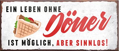 schilderkreis24 – Magnet Lustiger Spruch “EIN Leben ohne Döner..“ Deko Geschenkidee Mann Frau 9,3x4cm