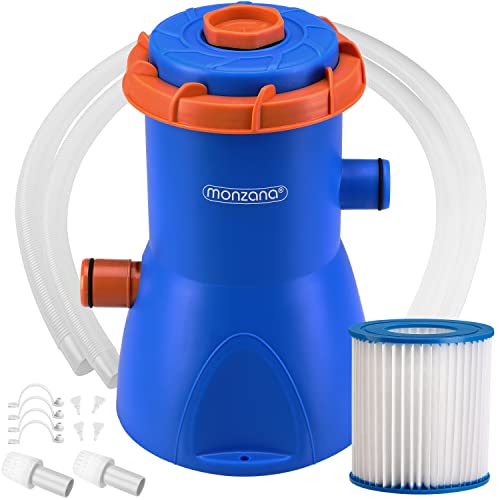 Monzana® Filterpumpe MZP30 2280 L/h 30 W Leistung Pool Filter Kartusche Schlauch Kartuschenfilteranlage Poolpumpe Pumpe