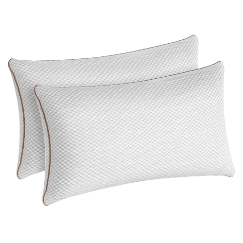 ALOTCHE Kissen 40x80cm, 2er Set Schlafkissen mit Abnehmbarem Bambusfaserbezug, Mikrofaser Füllung, Bett Standard Kissen zum Schlafen, Waschbare Weiche Kissen für Bett