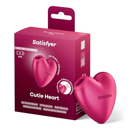 Satisfyer Cutie Heart Battery-Line | Herzförmiger Druckwellenvibrator mit Vibration & 2 separat steuerbaren Motoren | 11 Druckwellen & 12 Vibrationsstufen | Wasserdicht (IPX6) | batteriebetrieben