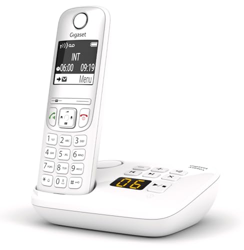 Gigaset AS690A DECT-Telefon mit Anrufbeantworter, Kontrastdisplay, Weiß