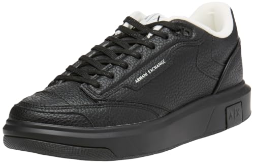 Armani Exchange Male Venice, Logo tab on Sole, Sneaker,Black,7