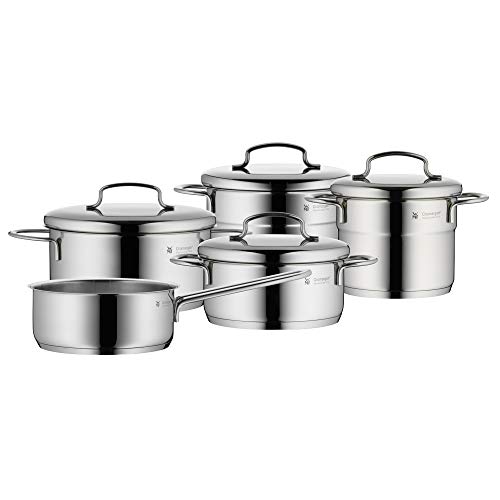 WMF Mini Topfset Induktion klein 5-teilig, Kochtopf Set mit Metalldeckel, Cromargan Edelstahl, Töpfe Set stapelbar, ideal für kleine Portionen