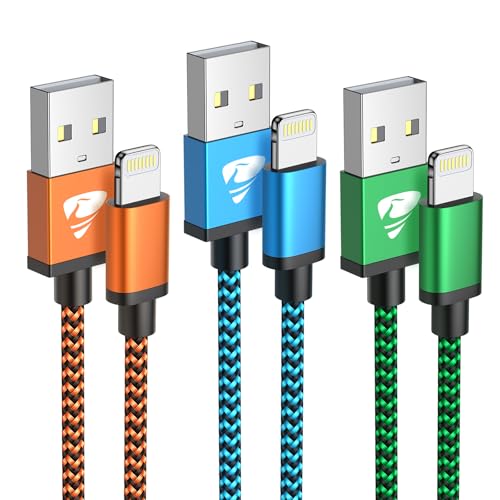 iPhone Ladekabel 2M 3Pack, Lightning Kabel [MFi Zertifiziert] Ladekabel iPhone Schnellladekabel Nylon iphone Kabel Fast USB Lightning Kabel für iPhone 14 13 12 11 Pro Max Mini XS X 8 7 6 6s Plus 5 SE