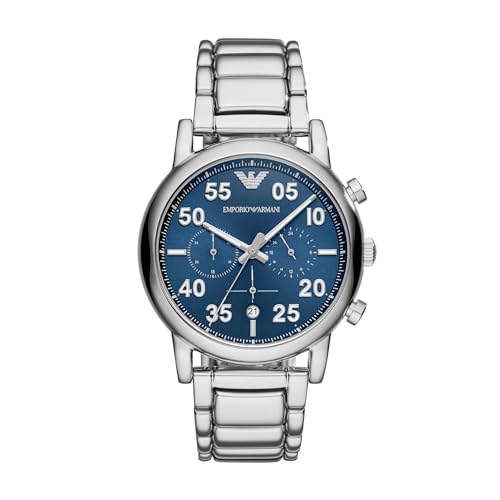 Emporio Armani Herren Chronograph Quarz Smart Watch Armbanduhr mit Edelstahl Armband AR11132