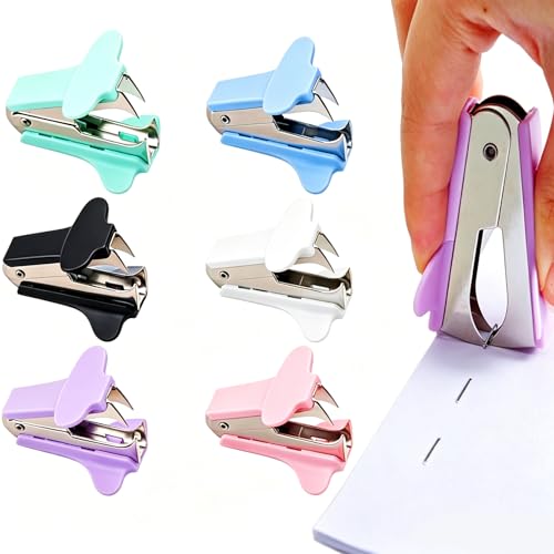 6 Stück Entklammerer Kleiner Heftklammerentferner Ergonomische Form, Heftzange, Robuster Bürobedarf Für Büro, Schule Und Haushalt, Kompatibel Mit Stapler, Locher Und Heftgerät