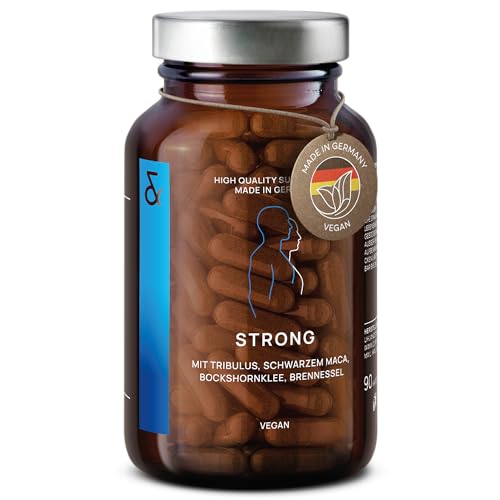 N°32 Strong - Black Maca Kapseln hochdosiert mit Tribulus terrestris, Cordyceps sinensis, schwarzer Knoblauch, Ginseng, Zink & Selen - 90 Kapseln