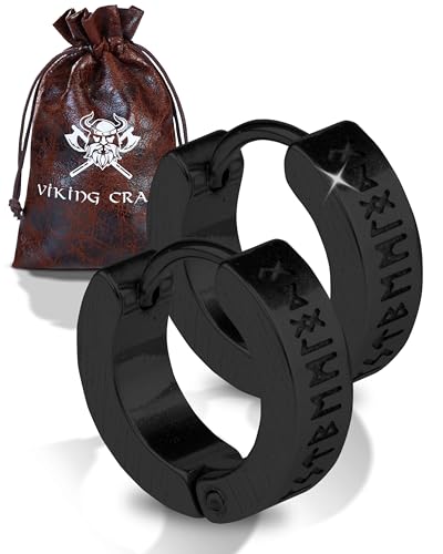 VIKING CRAFT Wikinger Edelstahl Ohrringe für Männer - Runen, keltischer Schmuck - Fans und Geschenke