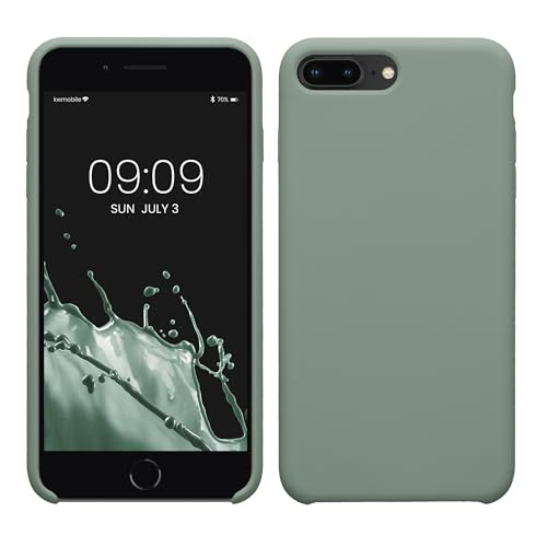 kwmobile Handyhülle für Apple iPhone 7 Plus/iPhone 8 Plus Hülle - Case Silikon - Kabelloses Laden - Schutzhülle Cover in Rainwashed Grün