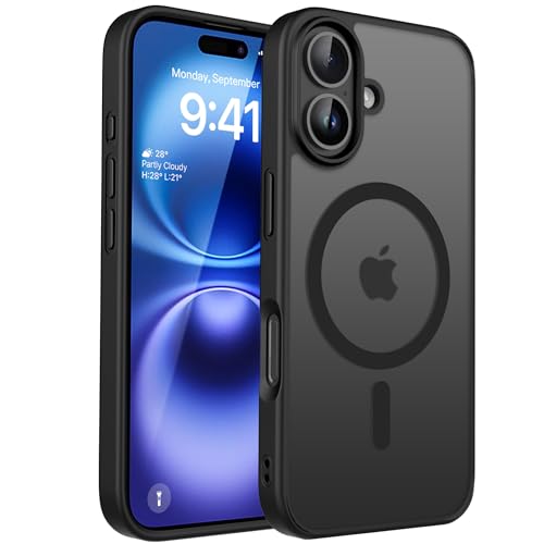 CACOE für iPhone 16 Hülle Kameraschutzend, Kompatibel mit MagSafe, Stoßfest Kratzfest Magnetisch Rückseite Handyhülle für iPhone 16 Case Transluzente