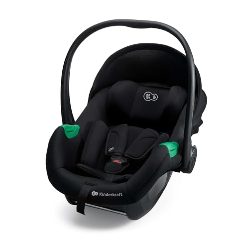 Kinderkraft MINK PRO 2 i-Size 40-87 cm Autositz, Tragesitz von Geburt an Gruppe 0+, verstellbares Kopfpolster, Einlage für die Kleinsten im Lieferumfang enthalten, Schwarz
