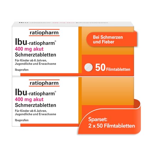 IBU-ratiopharm® 400 mg akut Schmerztabletten im Sparset 2x50 Filmtabletten