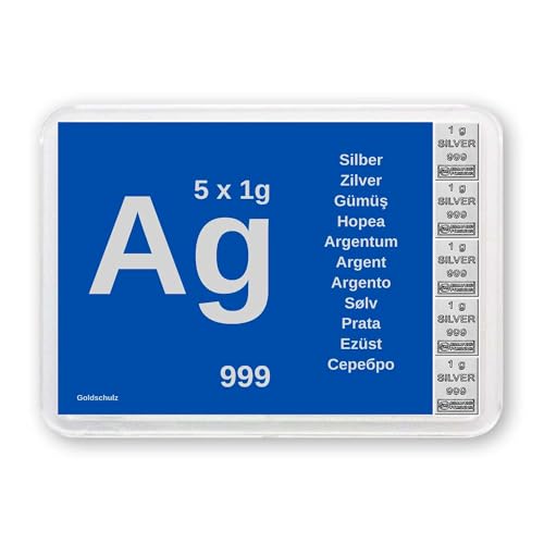 Goldschulz Silberbarren 5g 5 Gramm Motivbox - Geschenk + Echtheitszertifikat