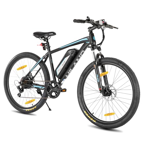 Hiland 26 Zoll Elektrofahrrad, 7 Gang 250W Motor E-Bike für Männer Frauen, Herren und Damen Elektro-Mountainbike mit Scheibenbremsen, 36V 7.8Ah Akku E-MTB, Schwarz