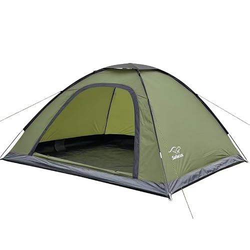 SAFACUS Campingzelt für 3-4 Personen, leicht, stabil, wasserdicht 4 Mann Kuppelzelt - Ventilationssystem, Moskitoschutz, Familienzelt für Reise Trekking Garten