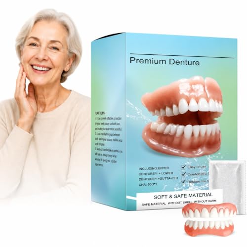 Sepremium Vollprothesen Set | Hochwertiger Zahnersatz für Erwachsene | Natürliche Optik, Komplett, Weich & Wiederverwendbar | Bequeme Zahnprothese für Männer & Frauen (2 Pcs)
