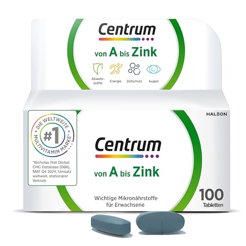 Centrum Von A bis Zink, 100 St. - Hochwertiges Nahrungsergänzungsmittel zur täglichen Komplettversorgung mit Mikronährstoffen - Verpackung kann variieren