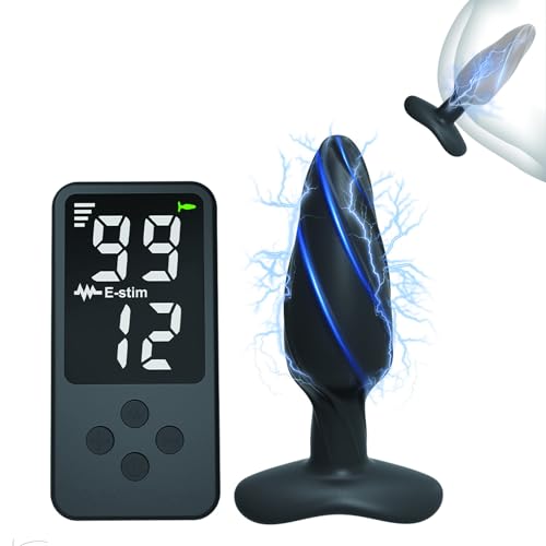 PQKuss Elektrische Stimulation Buttplug mit 12 Stromschlagmodi mit Fernbedienung Elektro Shock Silikon Analplug Set SM E-stim Extrem Sexspielzeug für Männer und Frauen