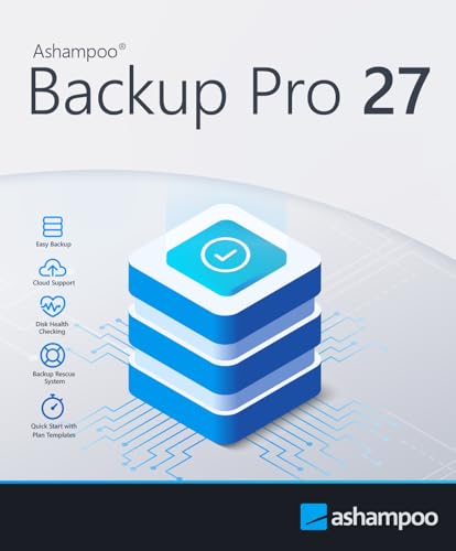 Ashampoo Backup Pro 27 - Backup Software zur Sicherung und Wiederherstellung von Daten und gesamten Systemen | 1 Gerät | 1 Benutzer | PC Aktivierungscode per Product Key Card