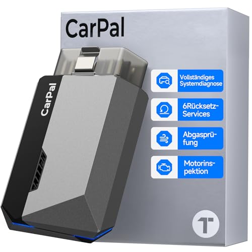 TOPDON OBD2 Diagnosegerät Carpal-A mit Bluetooth und 6 Reset Services, Diagnosegerät Auto mit Vollsystem Systemdiagnose für alle Fahrzeuge Kfz Pkw, OBD2 Scanner für iOS Android,1 Jahr Gratis