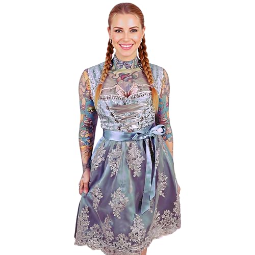 Alte Liebe 2tlg. Damen Dirndl A473, Petrol Blau Grün, 34