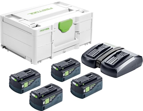 Festool Energie-Set SYS 18V 4x5,0/TCL 6 Duo (mit Akkupacks BP 18 Li 5,0 ASI, Schnellladegerät), im Systainer