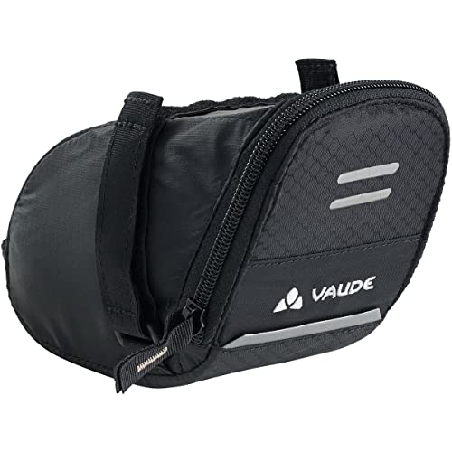 VAUDE Race Light XL – Ultraleichte Satteltasche fürs Fahrrad, Fahrrad Satteltasche mit Klett-Befestigung & Innentaschen, Recycelte Materialien – für Dein Rennrad - Black
