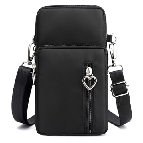 JANKS Damen-Umhängetasche – Crossbody Bag für Damen mit Handy-Portemonnaie, Nylon Kleine Handy Geldbörsen, Arm Tasche,Mini Handy Schultertasche ür Handy unter 6.7 Zoll