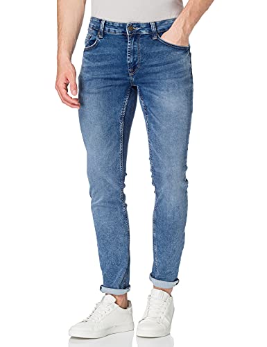 Herren O&S Slim Fit Jeans | Basic Hose Denim Pants ONSLOOM | Tapered Trousers Stoned Washed, Farben:Blau, Größe Jeans:32W / 34L