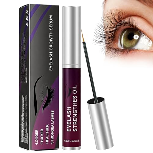 8ml Wimpernserum Wachstum – Wimpernwachstum Serum für Längere & Dichtere Wimpern, Sanftes Eyelash Serum für Natürliches Wimpernwachstum, Sichtbar Stärkere Long Lashes, Lila